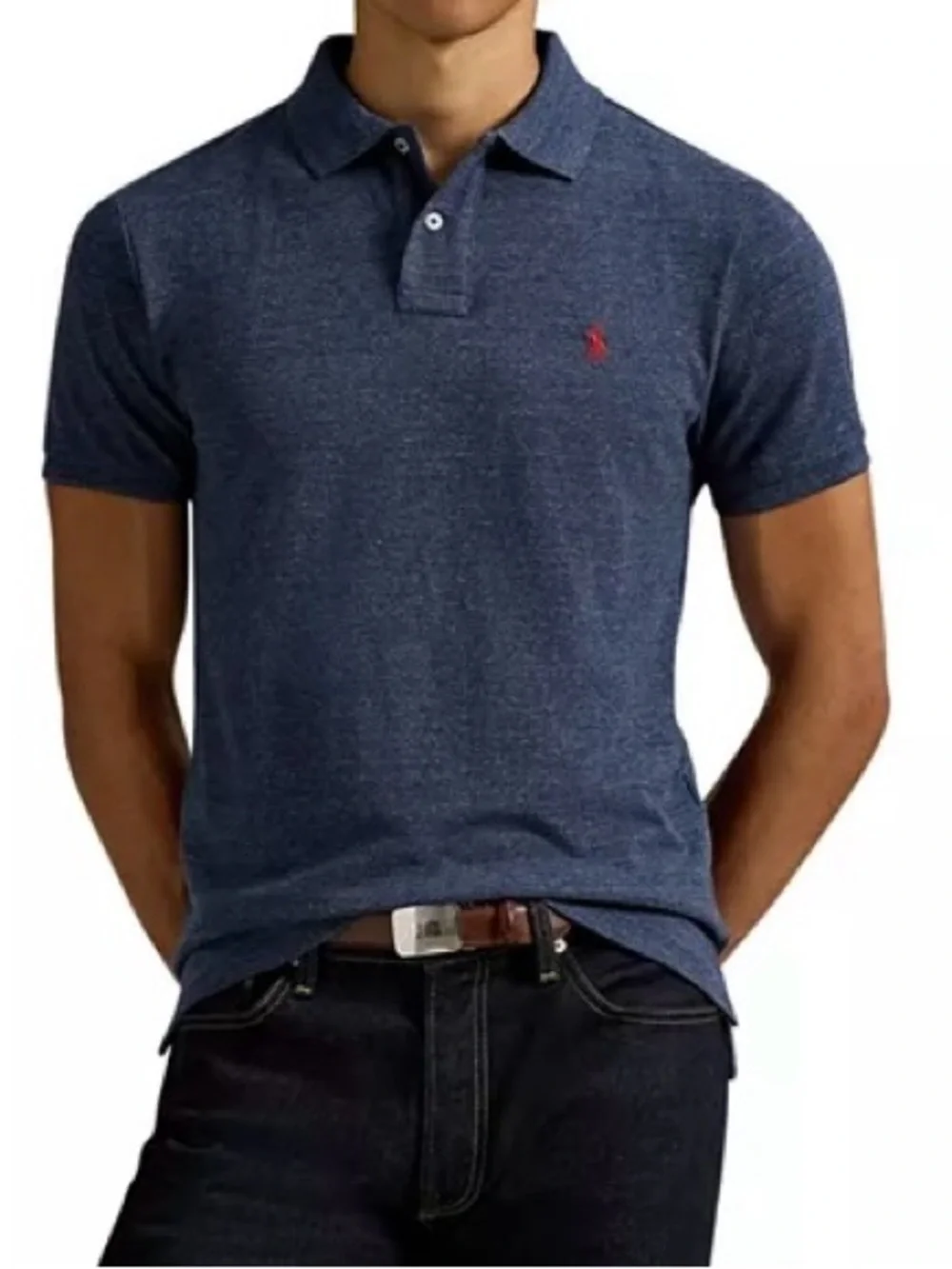 Polo Ralph Lauren Men's Royal Heather Cotton Mesh Polo Shirt Classic Fit XXL